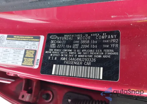 2022 Hyundai Elantra Sel from USA, damaged, VIN KMHLS4AG4NU293326